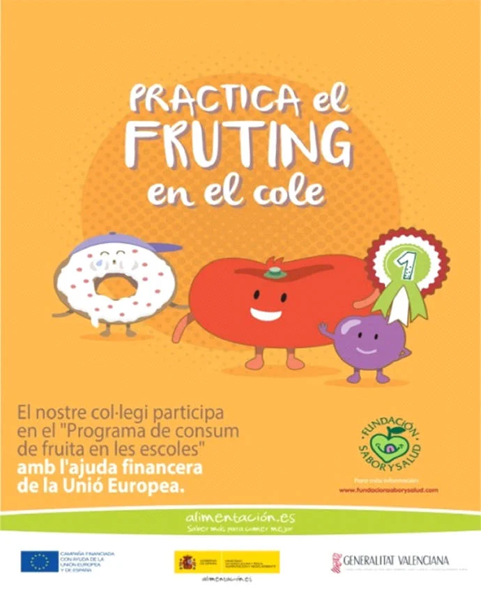Cartel programa de consumo de fruta en las escuelas Valencia